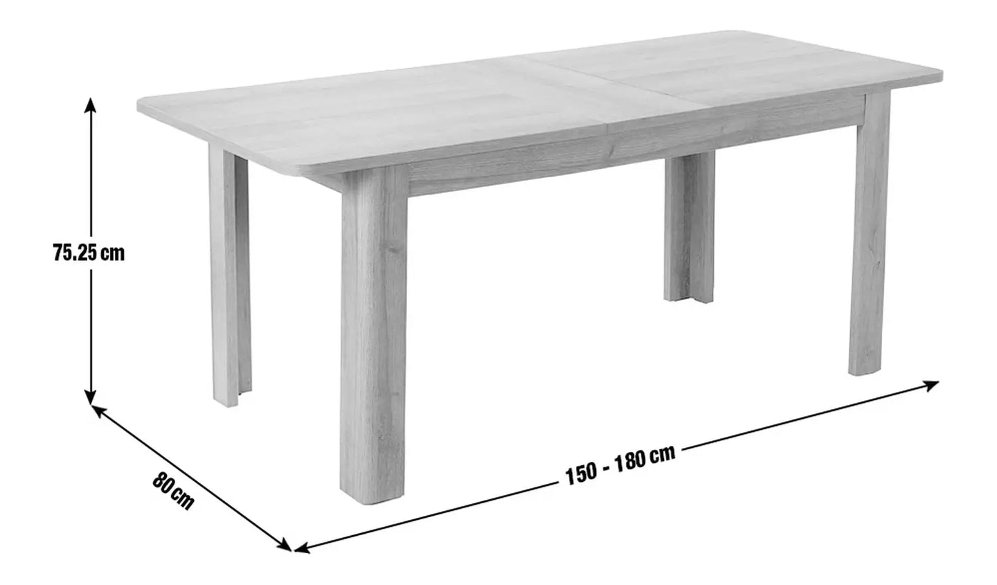 Miami Curve Extending Oak Effect Dining Table